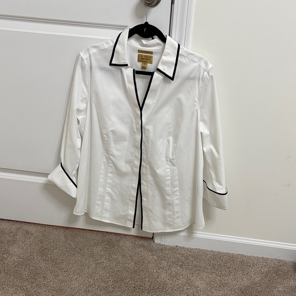 Taylor White Shirt with Black Accents